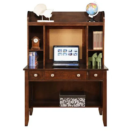 3-Drawer Desk and Hutch with Bulletin Board